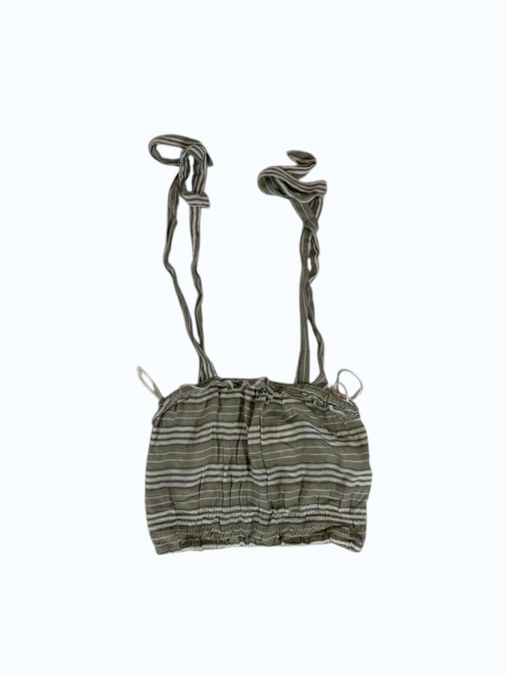 Kiwi T Puch Women’s Striped Crop Top Size M Adjustable Strap Casual Summer Blous